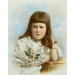 English School, Circa 1905, A hand finished photograph of a young girl holding flowers, said to be