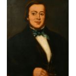 Late 19th Century, Portrait of a gentleman holding a cigar, oil on canvas 24" x 20".