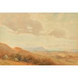 Circle of E.W. Haslehust, An extensive landscape inscribed, 'Hindhead, A grey day' verso,