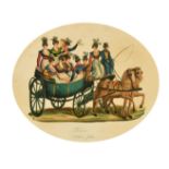 Attributed to Michela de Vito (19th Century) Italian, 'Ottobre', elegant figures in a carriage