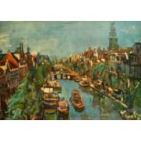 After Oskar Kokoschka (1886-1980) Austrian, 'Amsterdam', lithograph, trade label verso, The