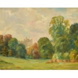 Maurice Codner (1888-1958) British, a glimpse of Hatfield House, oil on board, signed, 16" x 20",