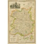 Robert Morden, a hand-coloured map of Shropshire, 14" x 17", unframed, along with a further hand