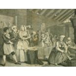 After Hogarth, The Harlots Progress, print, 14.75" x 17.25".