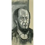 G.H.F. de Goya von Gerendassy (20th Century) 'Solzhenitsyn', Russian author, oil on board, signed