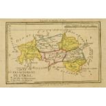 Carte du Departement de L'Orne, circa 1795, hand coloured engraving, 4.5" x 7".