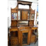 A good Victorian marquetry inlaid rosewood side cabinet.