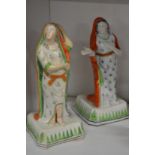 Two Pearlware figures of young maidens.