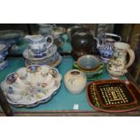 A quantity of decorative china to include slipware dishes.