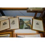 Three engravings of portraits of gentlemen together with a limited edition print.
