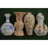 Four Chinese porcelain snuff bottles.