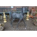 A large cast bronze model of a horse, 4ft tall.