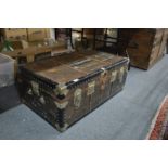 A military trunk belonging to J M Thornton, 50 Command, Hong Kong.