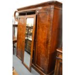 A good Victorian figured walnut three door wardrobe.