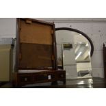 A George III mahogany dressing table mirror with three drawers to the base (AF).