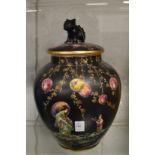 A large Japanese style jar and cover.
