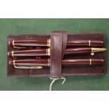 A cased set of Mont Blanc pens.