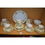 A Noritake floral decorated six-place tea service.