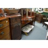 A 19th century mahogany drop centre pedestal sideboard.