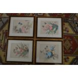 Chinese School, a set of four botanical paintings, uniformly framed and glazed.
