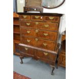 An 18th century walnut chest on stand.