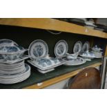 A late Victorian oriental design part dinner service to include numerous plates, dishes, tureens
