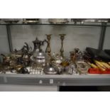 A large quantity of plated wares.