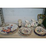 Imari plates and other decorative china.