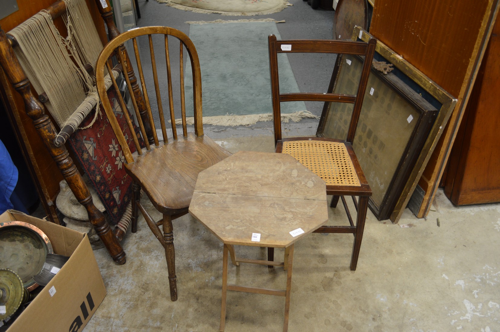 A small folding table and two chairs.