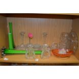 Decorative moulded and other glassware.