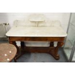 A Victorian mahogany and marble top washstand.