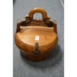 A Japanese wooden picnic or sewing basket.