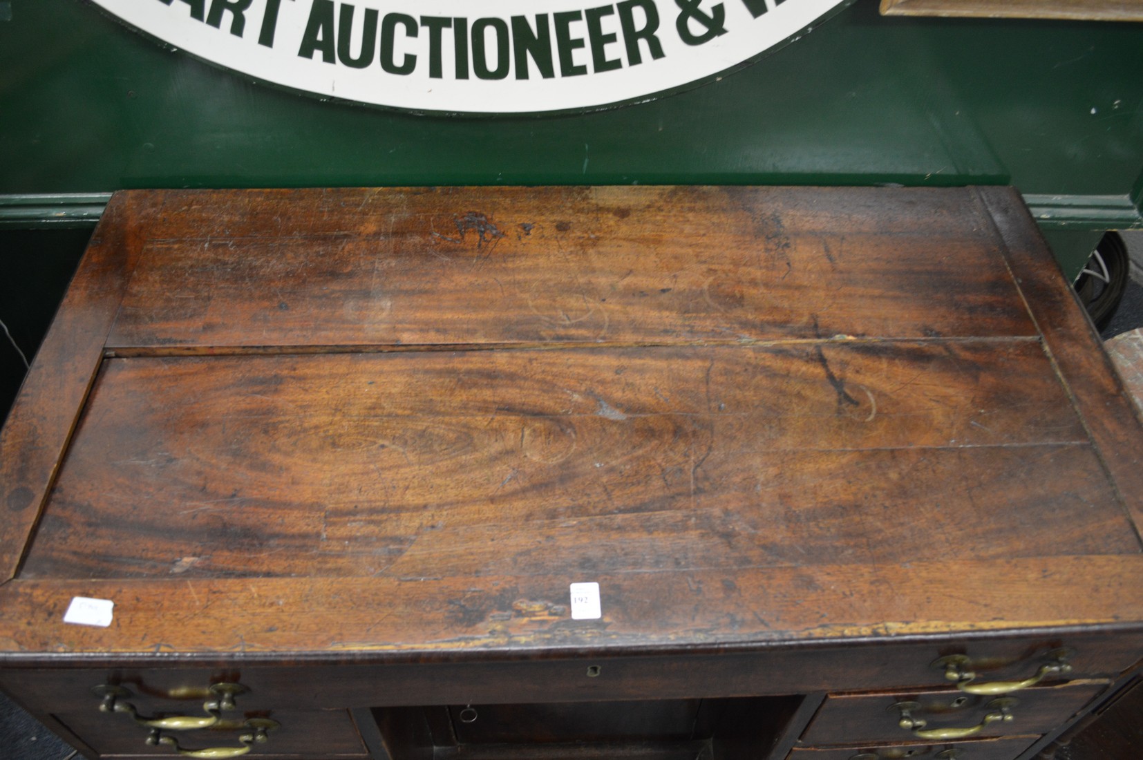 A George III mahogany kneehole desk (AF). - Image 2 of 2