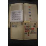 A Victory stamp album with world wide stamps and a loose Bindex album.