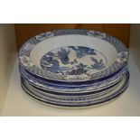 Blue and white dishes and plates.