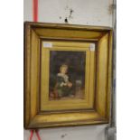 A Victorian oil on canvas depicting the Pears boy blowing a bubble, in a gilt frame.