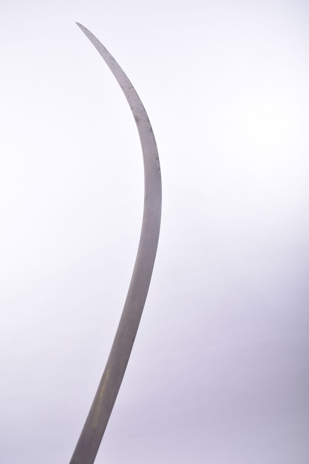A FINE INDO PERSIAN SHAMSHIR SWORD with watered steel blade and cross guard, with bone handle, - Image 2 of 6