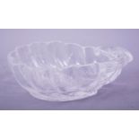 AN INDIAN ROCK CRYSTAL PEACOCK FORM BRUSH WASHER, the ribbed bowl with floral motif to the base,