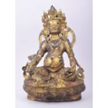 A LARGE TIBETAN GILT BRONZE BUDDHA, 29cm high.