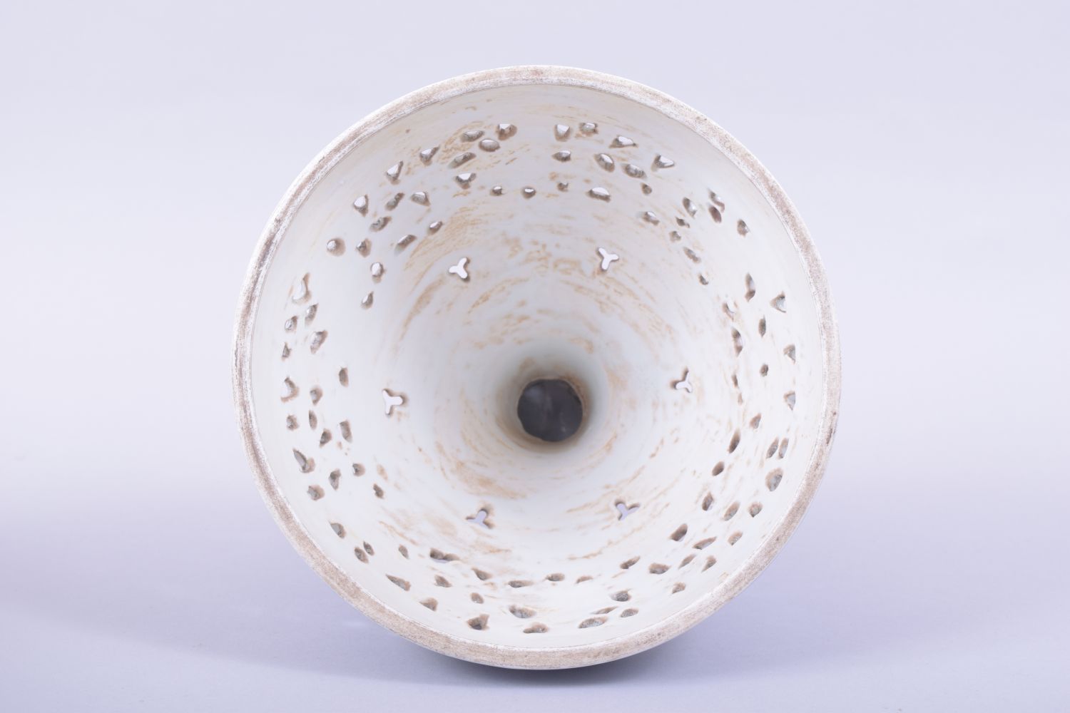 A LARGE CHINESE BLUE AND WHITE PEDESTAL CENSER WITH PIERCED COVER, for the Islamic market, profusely - Image 6 of 10