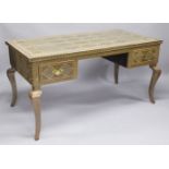 AN ISLAMIC MICRO MOSAIC, GILT AND BONE VENEERED DESK, the top with intricate geometric pattern and