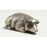 A RUSSIAN SILVER PIG, 6cm long Marks: Eagle, Faberge mark, I.P. Head 88