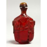 A SNUFF BOTTLE AND STOPPER. 8cm.