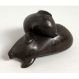 TWO SMALL BRONZES OF SLEEPING PIGS, possibly Japanese (2) 4ins