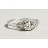 A PLATINUM SINGLE STONE DIAMOND RING