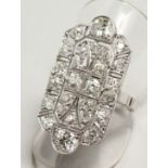 A SUPERB PLATINUM DIAMOND SET ART DECO RING