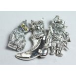 THREE SILVER CAT BROOCHES.