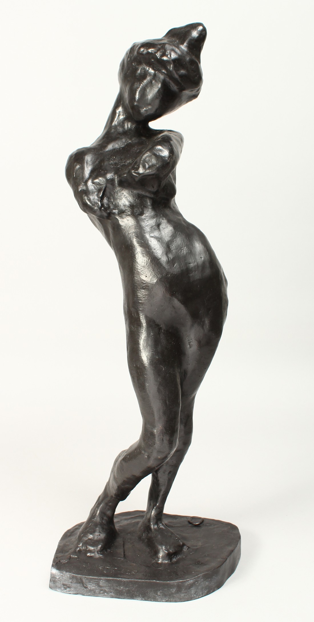 AFTER H. MATISSE (1869 - 1954) FRENCH. BRONZE STANDING NUDE "MADELEINE". Signed, 22ins high.