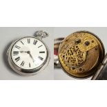 A VICTORIAN SILVER LONDON 1849 VERGE POCKET WATCH by Edw. Reeves, Lewes No. 25573