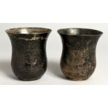A PAIR OF CONTINENTAL SILVER BEAKERS